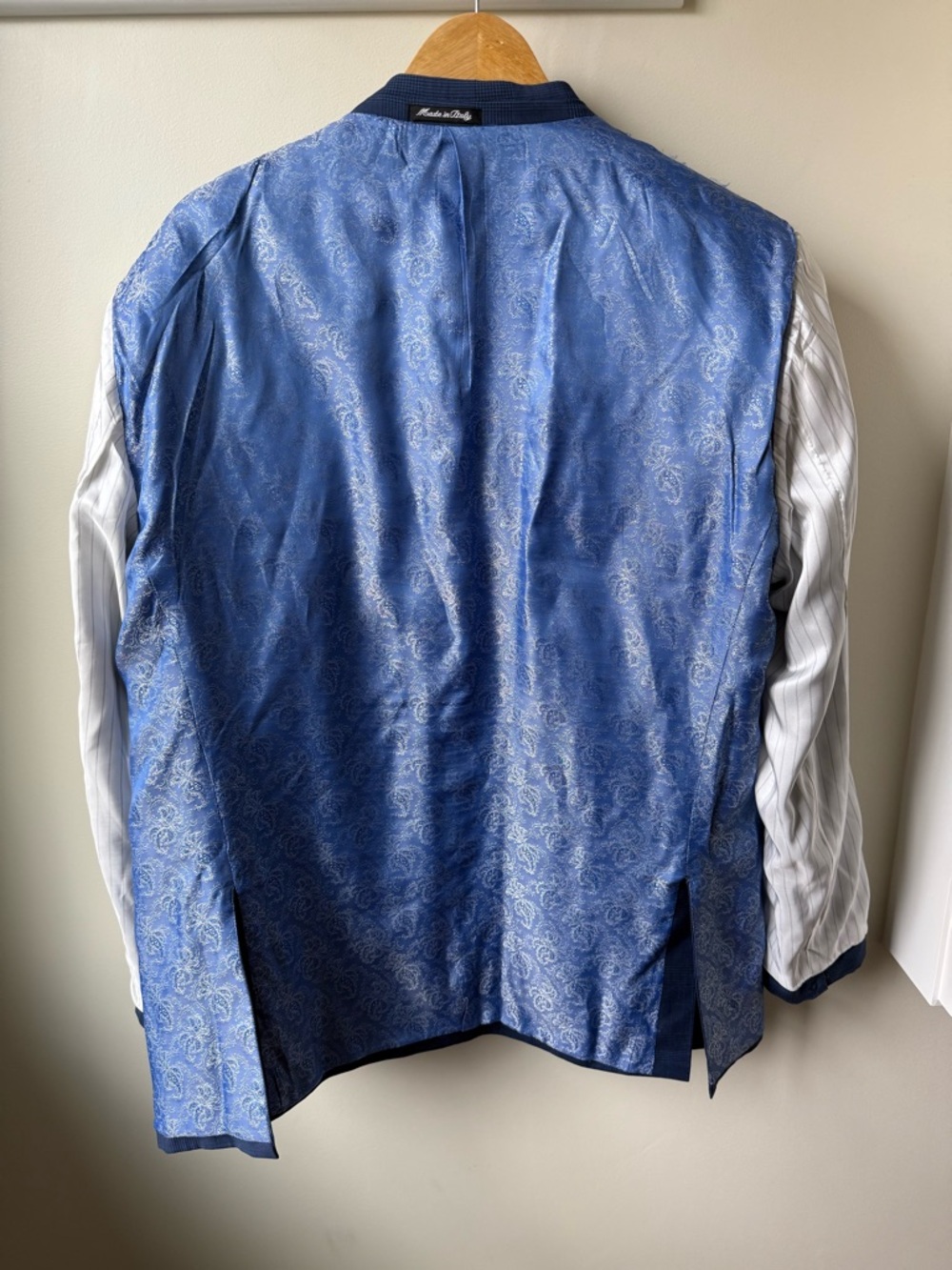 SARTORIA TOSI Italy Handmade Blazer Jacket Plaid Blue Preppy Super 150s Wool 48R - Picture 10 of 10